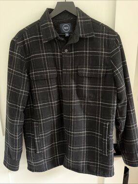 1901 Men’s Black and White Plaid Shacket